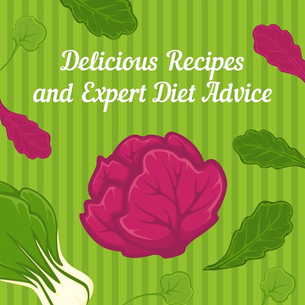 Vector delicious recipes and expert diet advice banner