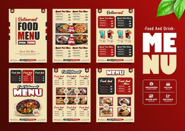Delicious Restaurant Fast Food Menu Ontwerp Template