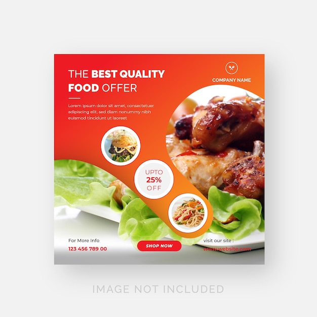 Delicious restaurants foods social media post template