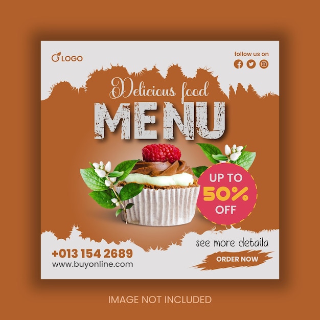 Delicious resturant food menu social media post banner template design