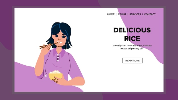 Delicious rice vector