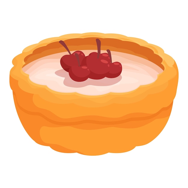 delicious round cake decorated with cherries covered in cream filling