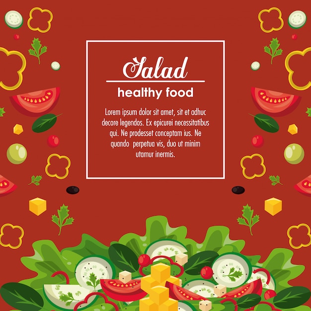 Delicious salad healthy food banner