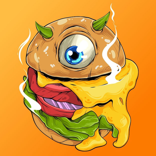 Vettore illustrazione deliziosa del panino e dell'hamburger