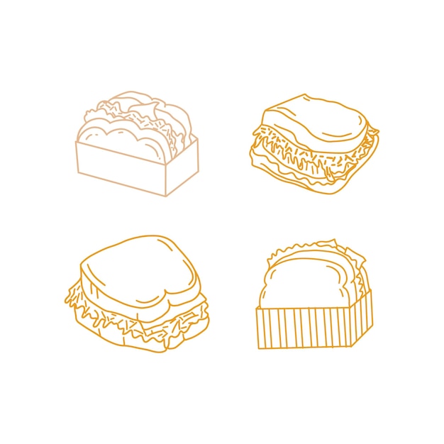 Vector delicious sandwich toast for breakfast illustration