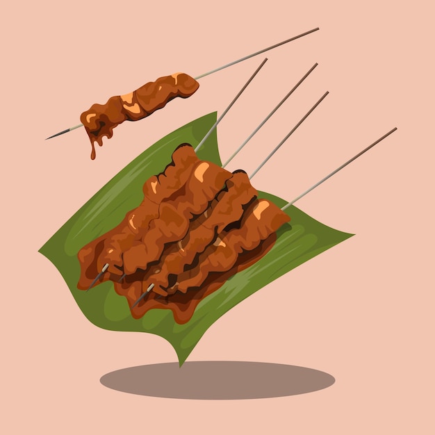 Vector delicious satay illustration in vector design