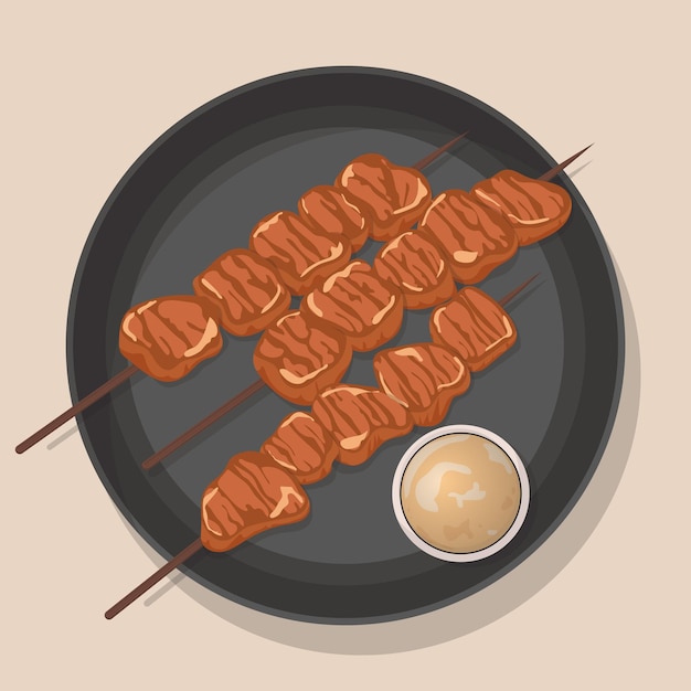 Delicious satay illustration in vector design