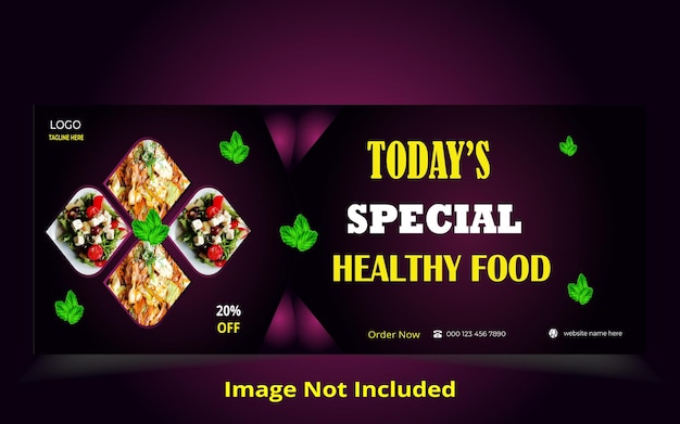 Delicious special food restaurant and culinary promotion social media banner Facebook cover header.