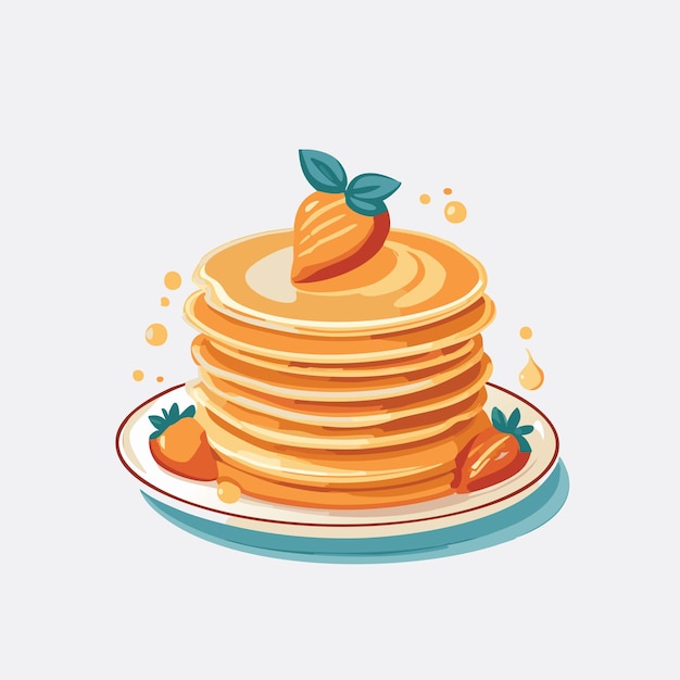 Vector delicious stacks of pancakes vector