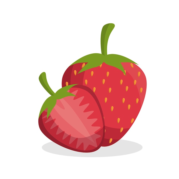 Vector delicious strawberry fresh fruit