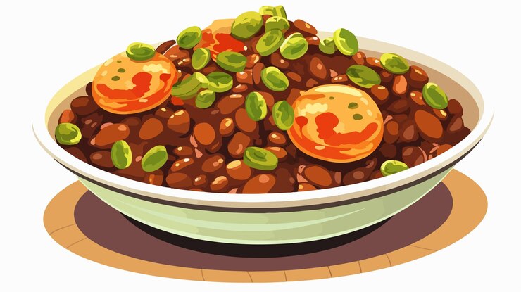 Vector delicious tahu bumbu kacang traditional indonesian food image