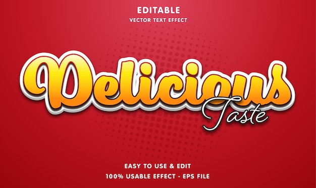 Delicious taste editable text effect with modern and simple style