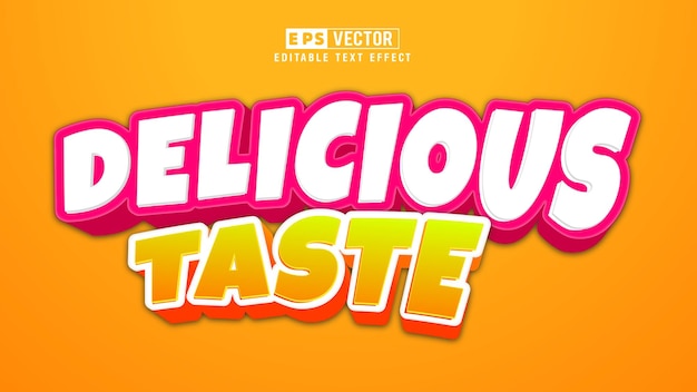 Delicious Tasty 3d Editable Text Effect Vector With Background