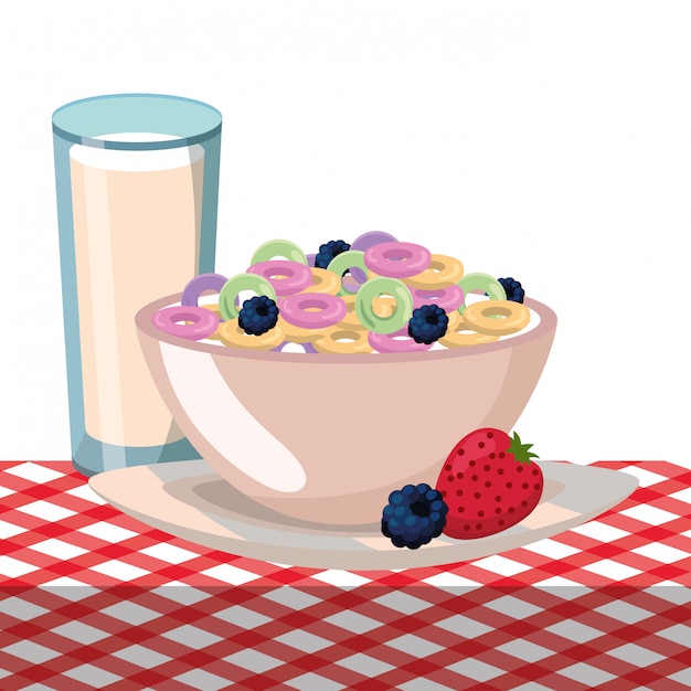 Vector delicious tasty breakfast cartoon