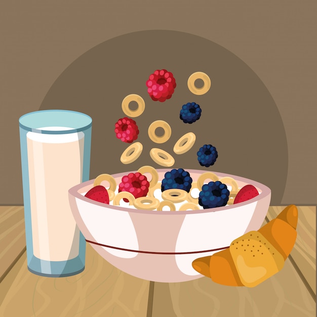 Vector delicious tasty breakfast cartoon