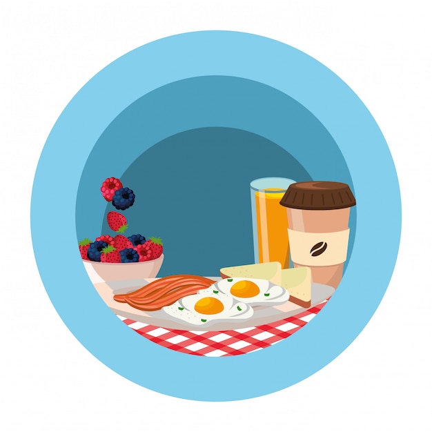 Vector delicious tasty breakfast cartoon