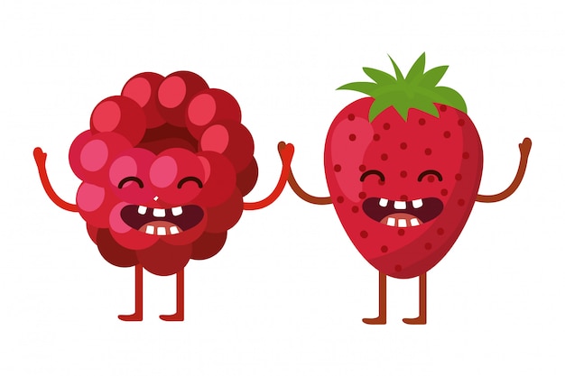 Delicious tasty fruits cartoon