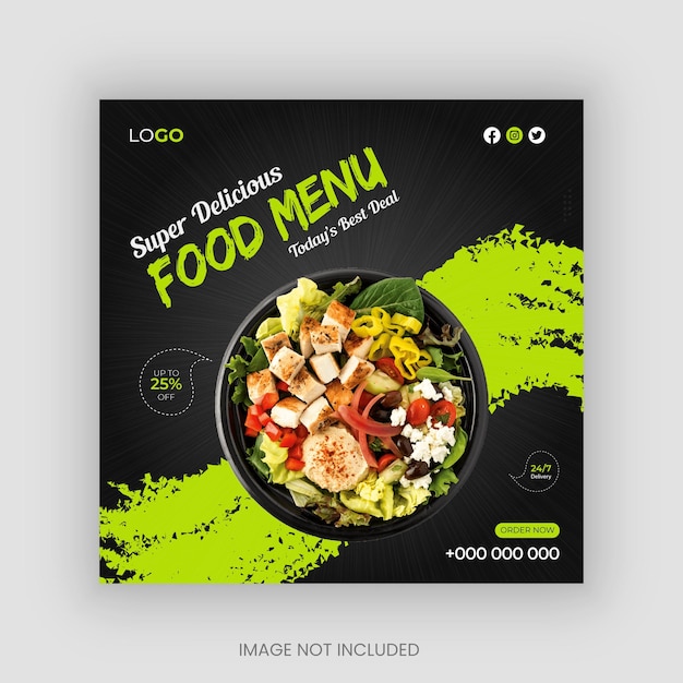 Delicious tasty Instagram story food menu social media post design