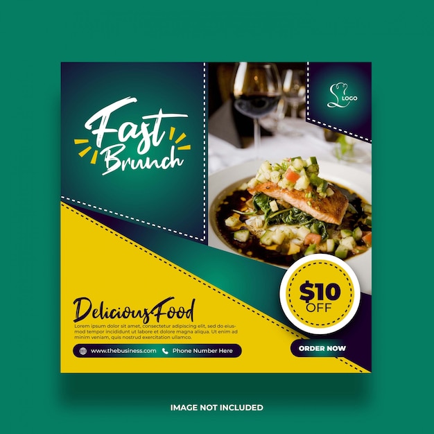 Delicious tasty promotion social menu media post abstract  template