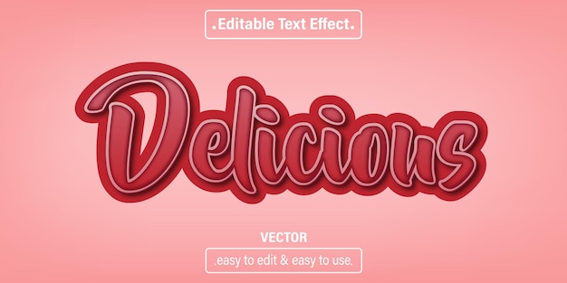 Delicious text effect, editable text style