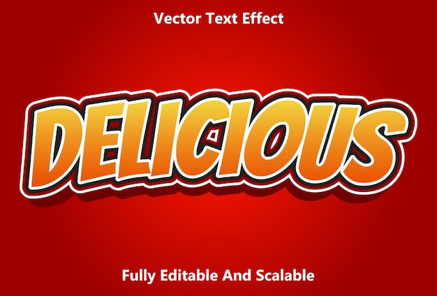 Delicious text effect with red and orange color editable