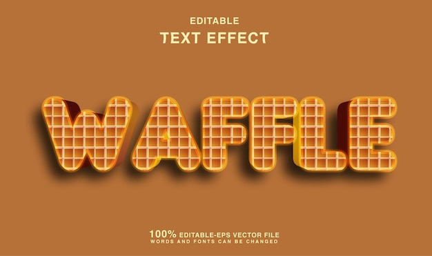 Вектор Вкусный вафли текстовый эффект логотип
