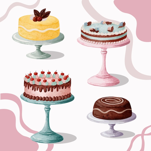 Delicious Watercolor Cakes Bundle voor Creatieve Projecten