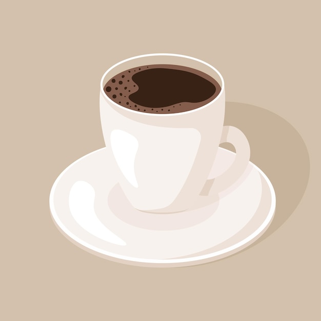 Delicious white cup of coffee espresso Drink vector illustration design