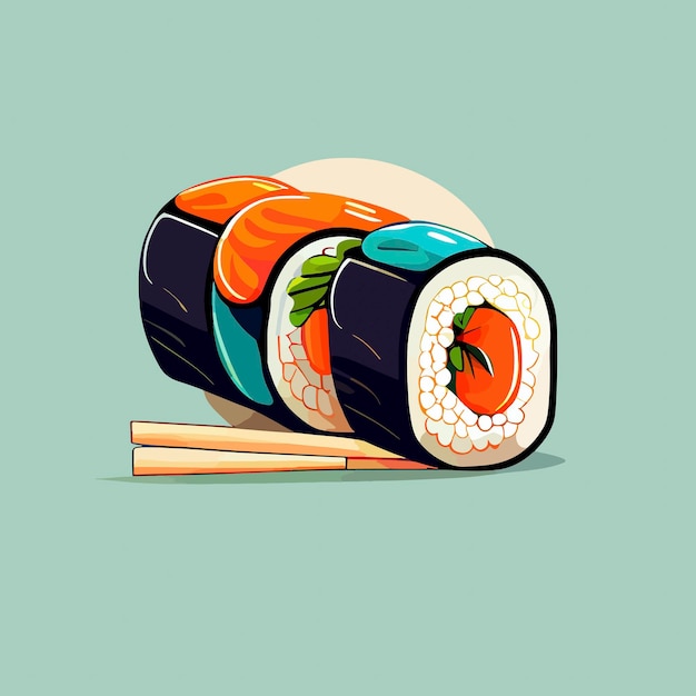 Delicius sushi nigiri illustration