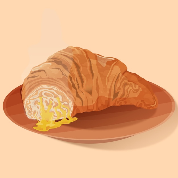 Vettore delizioso croissant