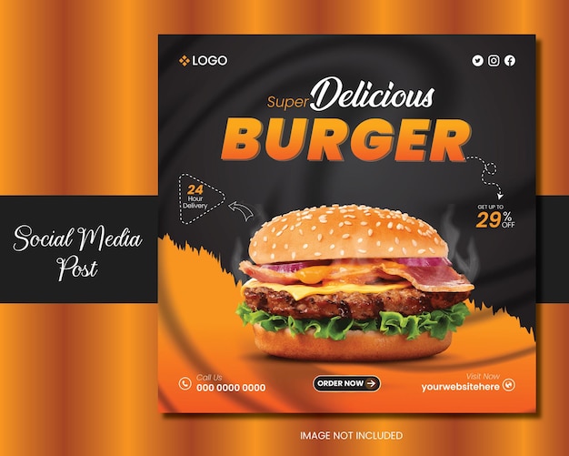 delicous food social media template