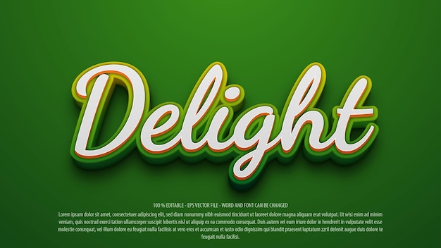 Delight 3d editable text effect