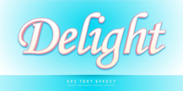 벡터 delight 3d 편집 가능한 텍스트 효과