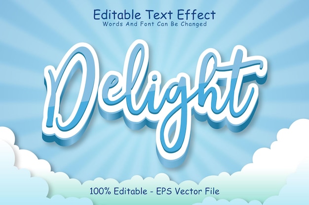 Delight Editable Text Effect 3 Dimension Emboss Modern Style