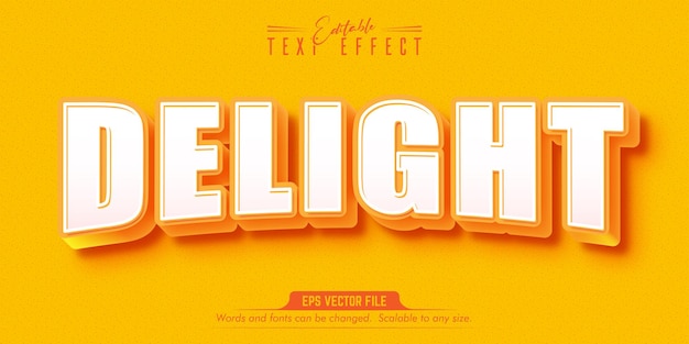 Delight text, cartoon style editable text effect