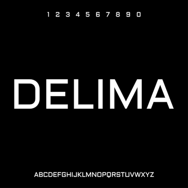 DELIMA luxury modern font alphabetical vector set