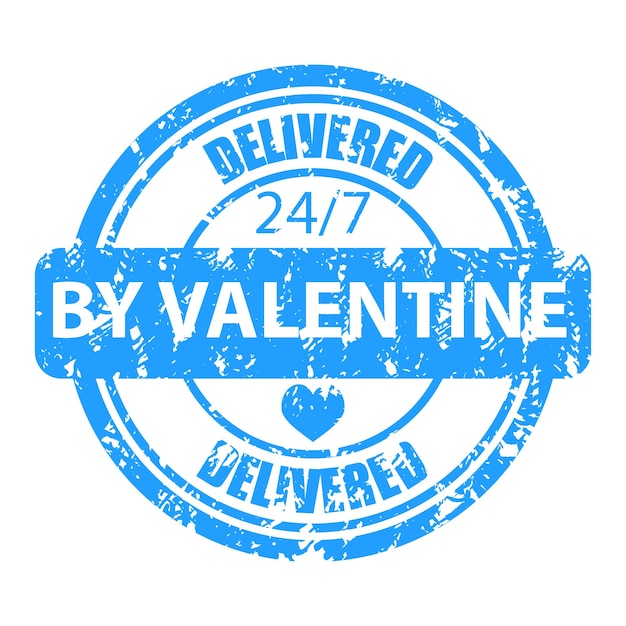 벡터 발렌타인 마크 (valentine mark) 에 의해 배달 된 사랑에 대한 고무 우표 우체국