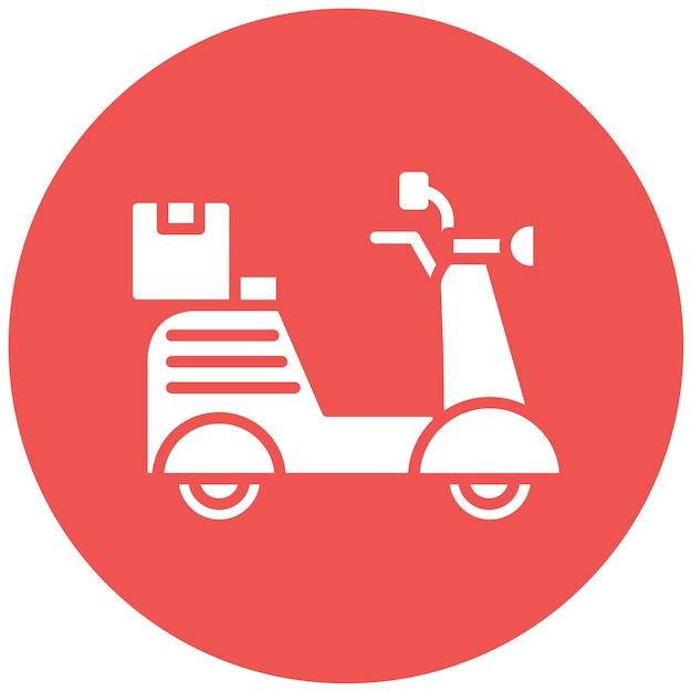 Delivery Bike Vector Illustration Style