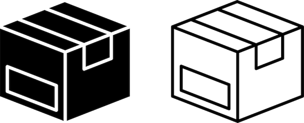 Vettore icona della scatola di consegna pacco segno di spedizione simbolo glifo e stile di linea illustrazione vettoriale