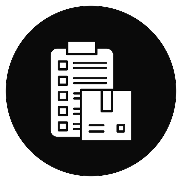 Векторное изображение иконки списка коробки доставки может быть использовано для ECommerce