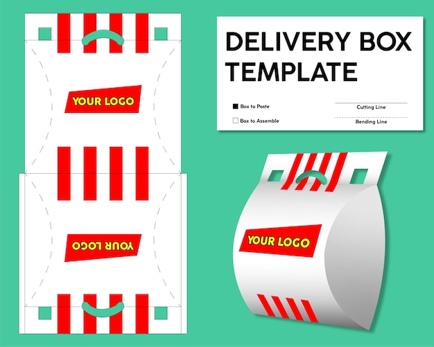 Vector delivery box template