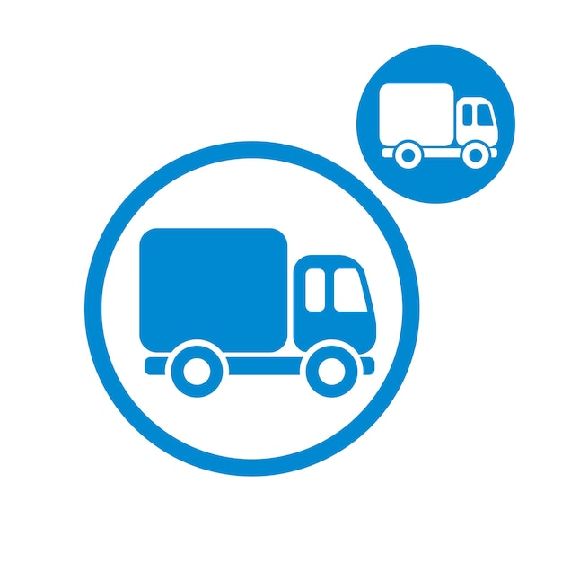 Icona di colore semplice semplice di vettore del camion piccolo dell'automobile di consegna isolata su priorità bassa bianca, include la versione invertita tra cui scegliere.