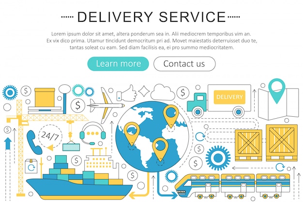 Vector delivery cargo transportation logistics service