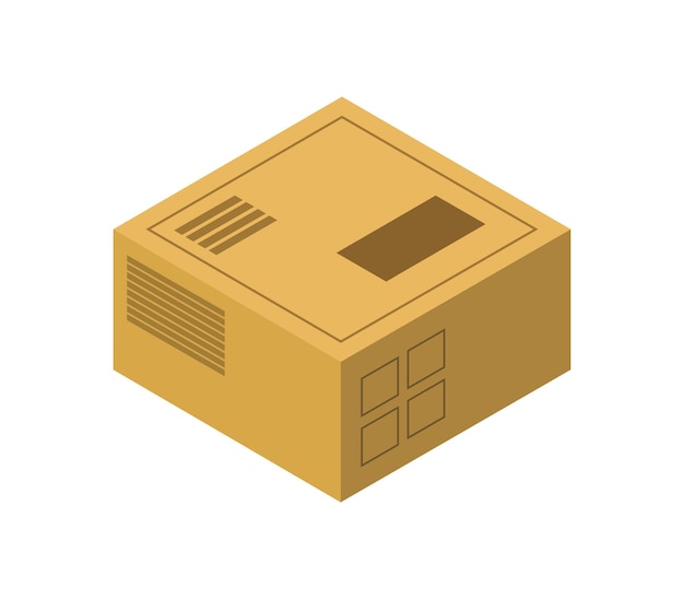 Vector delivery carton box isometric