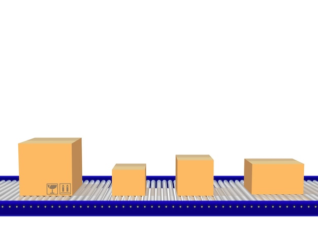 Vector delivery concept empty conveyor line logistic process