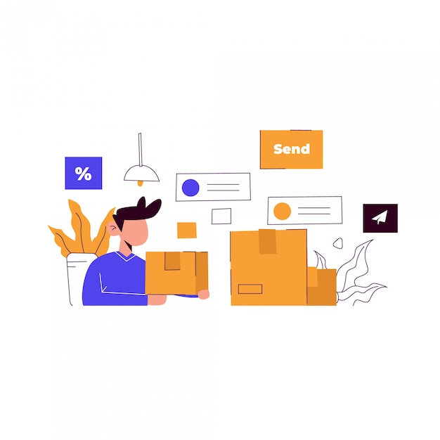 Delivery concept illustration for landing page