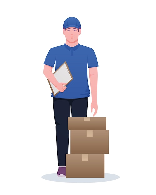 Vector delivery courier people service vector illustration