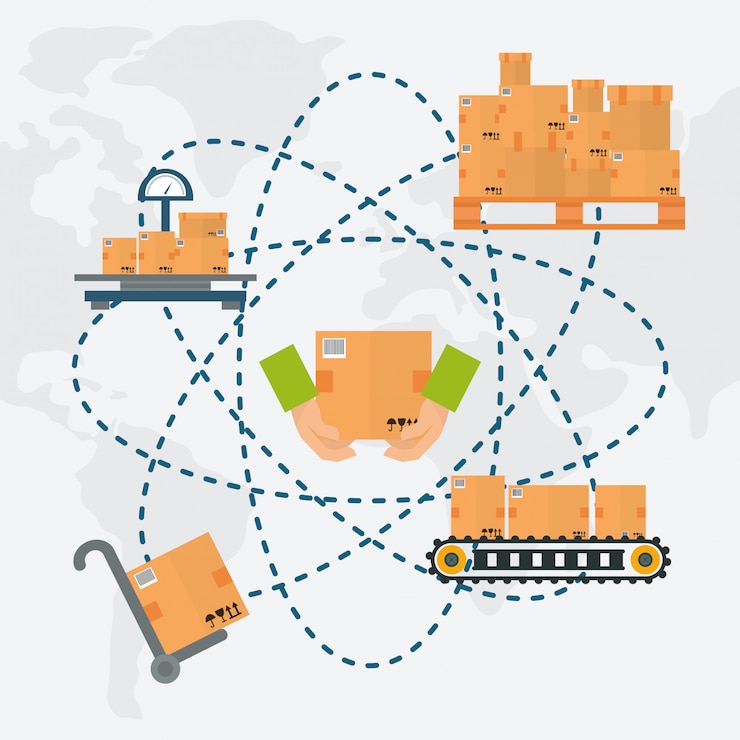 Vector delivery design illustration