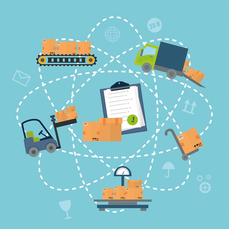 Vector delivery design illustration