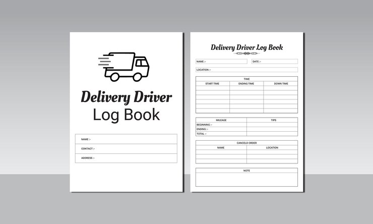 Vector delivery driver logbook kdp interior template
